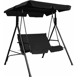Costway - Dondolo a Due Posti con Oscurante per Proteggersi dal Sole,Nero precio