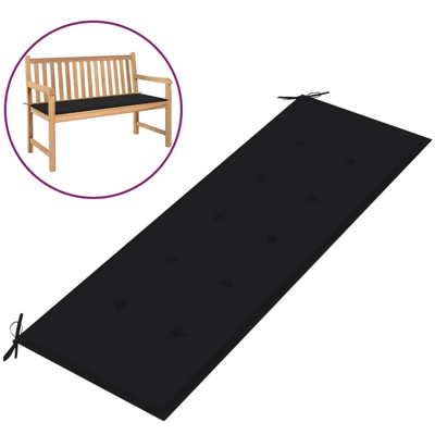 Cuscino per Panca da Giardino Nero 150x50x4 cm