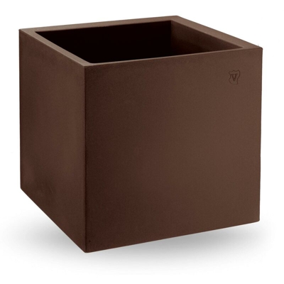 Vaso cubo in resina 'Cosmos' 35 cm. Bronzo