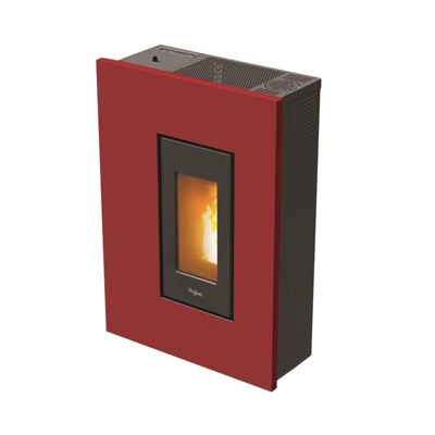 Cadel By Mcz - Stufa a Pellet ad Aria Pegaso Modello Madison Slim Rossa 4,9KW