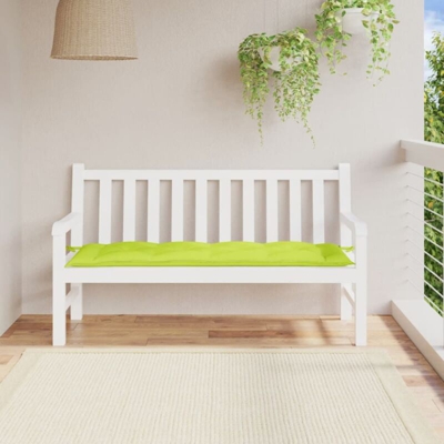 Cuscino Panca da Giardino Verde Brillante 150x50x7 cm Tessuto - Verde - Vidaxl