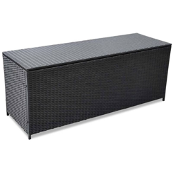 YOUTHUP Baule da Giardino Nero 150x50x60 cm in Polyrattan - Nero en oferta