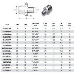 Idraulica-Viti Dopp.Rid. Art.245 Gr.1X3/4* precio