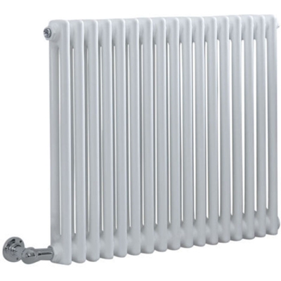 Hudson Reed Regent Radiatore Termoarredo Elettrico di Design Orizzontale - Termosifone Bianco -2 x 17 Colonne - Senza Termostato - 600 x 785 x 68mm