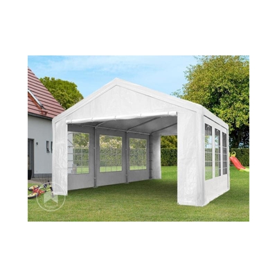Tendone per Feste Gazebo 3x3 m bianco PE 180g/m² Impermeabile Protezione UV Tenda Giardino Sagre Eventi Mercati Esterno