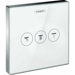 Shower Tablet ShowerSelect Valvola in vetro, da incasso, 3 consumatori, colorazione: Cromo / Bianco - 15736400 - Hansgrohe en oferta