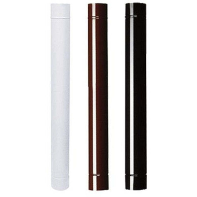 Tubo Per Stufe Smaltato - Acciaio Porcellanato Nero Opaco 14X50Cm
