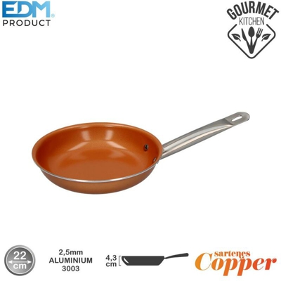 Padella antiaderente - 'linea rame' - excilon tecnology - ø22cm 76595 - EDM