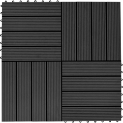 vidaXL Piastrelle per Decking in WPC 11 pz 30x30cm 1 mq Nero - Nero en oferta