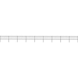 YOUTHUP Recinzione Giardino con Punta a Lancia Acciaio 15,3x0,8m Nera - Nero en oferta