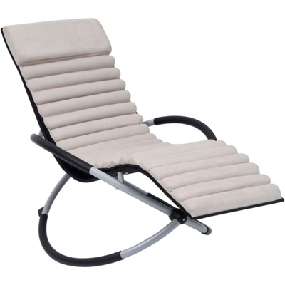 vidaXL Cuscino per Lettino Prendisole Crema in Pelle Scamosciata - crema