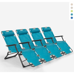 4 Sedie sdraio spiaggia giardino pieghevole multiposizione Emily Lux Zero Gravity | Azzurro características