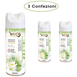 Wexor spray antitarme e antiacaro giglio verde e fiore di ninfea professionale 3 confezioni da 400 ml en oferta