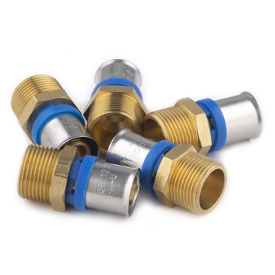 Multistrato a pressare raccordo multiprofilo maschio M20x27 Ø20 - Sacchetto con 5 raccordi NOYON & THIEBAULT