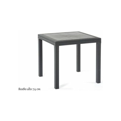 Bica Dallas Tavolo Quadro in Resina 80cm Antracite