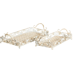 Set 2 Vassoio in Ferro da Cucina Soggiorno Decorazione Design Classico precio