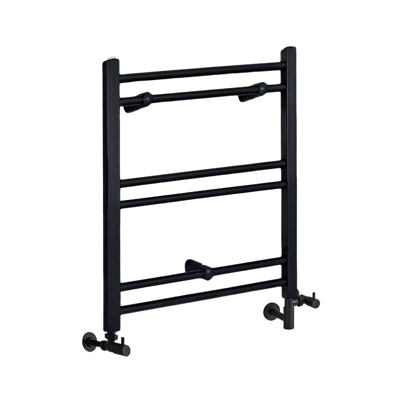 Hudson Reed Nox Scaldasalviette Misto Piatto Moderno - Termoarredo Bagno a Scaletta Nero - Design Elettrico & Idraulico - 222W - 600 x 400mm