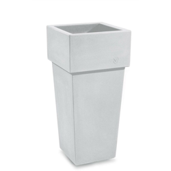 Cache pot quadrato in resina 'Gemini' h. 70 cm. Bianco en oferta