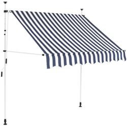 Tenda da Sole Retrattile Manuale 200 cm a Strisce Blu e Bianche precio