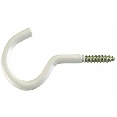 4 GANCI A VITE - TIPO PESANTE - 2,6x16x7MM FERRO VERNICIATO BIANCO - Oreca