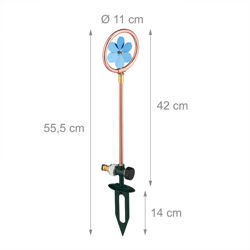Relaxdays - Irrigatore con Fiore Deco, Gioco Acquatico da Giardino, con Paletto, Innaffia & Arreda, HxD 55,5x11, Rame-Blu precio