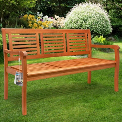 Deuba Panca da giardino Bologna a 3 Posti in Legno Eucalipto certificato FSC Panchina Balcone Panchetta del Parco Panche