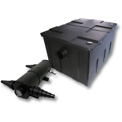 Set filtro bio per stagni 60000l 24W UVC Depuratore per stagni 25m Tubo Pompa Fontanapumpe Skimmer características