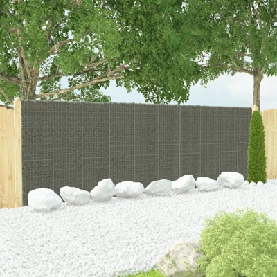 Gabbione con Copertura in Acciaio Zincato 600x30x200 cm