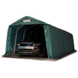Tenda Garage 3,3 x 9,6m Tenda per il bestiame Tenda Capannone in PVC ca. 550 g/m² e stabile costruzione in acciaio verde características