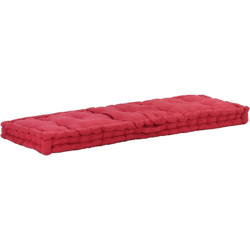 vidaXL Cuscino per Pallet e Pavimento in Cotone 120x40x7 cm Bordò - Rosso características
