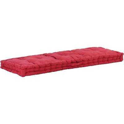 vidaXL Cuscino per Pallet e Pavimento in Cotone 120x40x7 cm Bordò - Rosso