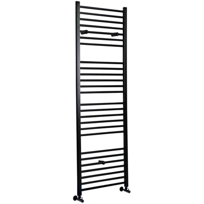 Hudson Reed Nox Scaldasalviette Piatto di Design Verticale - Termoarredo Bagno ad Acqua Calda - Acciaio Nero - 893W - 1800 x 500mm