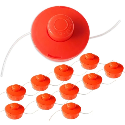 10x Nemaxx FS1 Testina semiautomatica, bobina a doppio filo, rullo di nylon, accessori, ricambio, bobina per decespugliatore a benzina – arancione