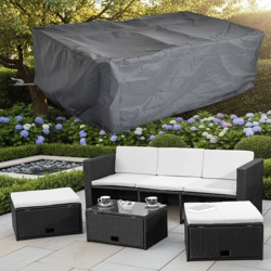Copertura/copertura protettiva Melko per mobili da giardino, nero, 247 x 130 x 108 cm en oferta