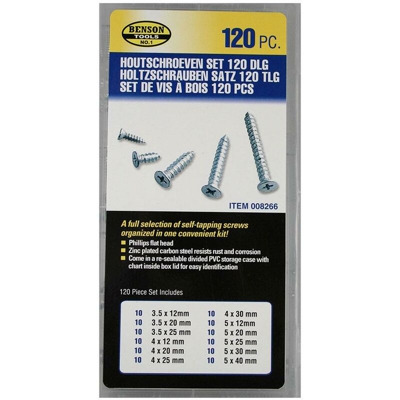 "elektro - Set di 120 viti per legno varie EDM 48982