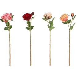 Fiori Decorativi Arancio Rosa Bordeaux Stoffa Polietilene (4 pcs) - Dkd Home Decor características