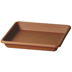 Sottovaso quadrato Quadro Basic per fiori e piante da esterno. -33 x 33 x H 5 cm / Terracotta en oferta