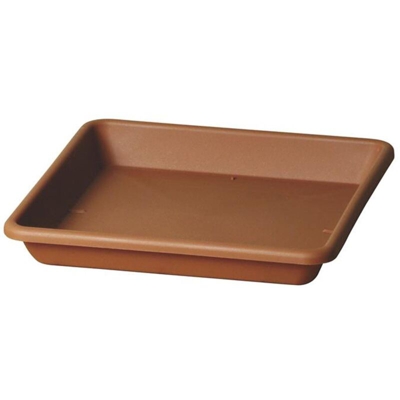 Sottovaso quadrato Quadro Basic per fiori e piante da esterno. -33 x 33 x H 5 cm / Terracotta