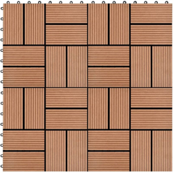 vidaXL Piastrelle per Decking in WPC 11 pz 30x30cm 1mq Marrone - Marrone características