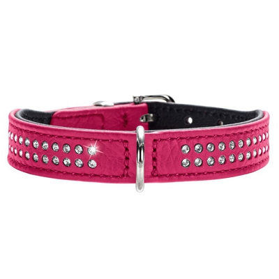 Collare per cani Hunter Diamond Petit rosa scuro/nero - Tg. 30: circonferenza 23-27 cm x H 16 mm