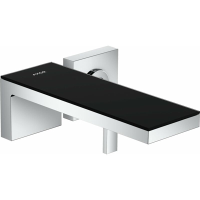 Hansgrohe AXOR MyEdition Miscelatore monocomando per lavabo da incasso per montaggio a parete, bocca 221 mm, colorazione: cromo / vetro nero