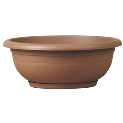 Vaso tondo Ciotola con sottovaso da giardino per piante e fiori -DIAM 50 CM X H 18 CM / Terracotta