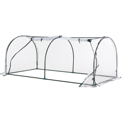 Serra da Giardino a Tunnel in PVC Telaio in Acciao Trasparente, 200x100x80cm - Outsunny en oferta