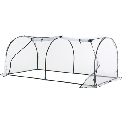 Serra da Giardino a Tunnel in PVC Telaio in Acciao Trasparente, 200x100x80cm - Outsunny
