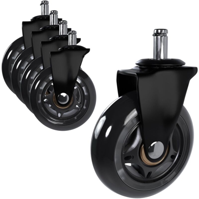 CLP - Set 5 ruote per pavimenti duri Nero