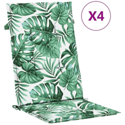 vidaXL Cuscini per Sedie da Giardino 4 pz Motivo a Foglie 120x50x4 cm - Multicolore características