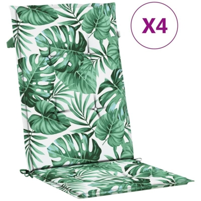 vidaXL Cuscini per Sedie da Giardino 4 pz Motivo a Foglie 120x50x4 cm - Multicolore