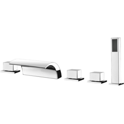 Chrome 5 Set Miscelatore Monocomando Miscelatore ad Miscelatore Monocomando Rubinetto per Cascata con Doccia a Mano Sistema di Doccia per Vasca da en oferta