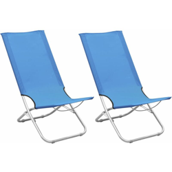 Sedie da Spiaggia Pieghevoli 2 pz in Tessuto Blu - Blu - Vidaxl características