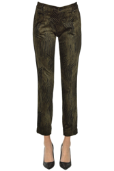 Animal print velvet chino trousers en oferta